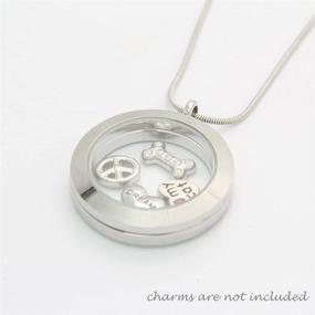 img 2 attached to 🎁 JOJO & LIN Magnetic Floating Locket Charm - Polished Silver, 30mm Medium Size, with Snake Chain - Perfect Christmas Gift