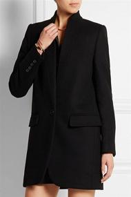 img 1 attached to Womens Simple Collar Blazer: Stylish Woolen Women's Clothing in Coats, Jackets & Vests