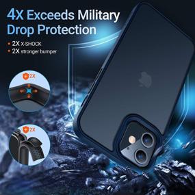 img 3 attached to 📱 TORRAS iPhone 12 Mini Case: Military Grade Drop Tested, Slim Fit with Silicone Bumper, Blue, 5.4 Inch