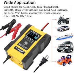 img 1 attached to 🔋 IEIK Smart Charger for Cars, Trucks, Motorcycles, Lawn Mowers, Boats, ATVs - 7-Stage 12V/6A Automotive Battery Charger & 24V/3A Maintainer for Lithium, LiFePO4, Lead-Acid, and Deep Cycle Batteries