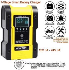 img 3 attached to 🔋 IEIK Smart Charger for Cars, Trucks, Motorcycles, Lawn Mowers, Boats, ATVs - 7-Stage 12V/6A Automotive Battery Charger & 24V/3A Maintainer for Lithium, LiFePO4, Lead-Acid, and Deep Cycle Batteries