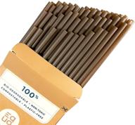 🌿 stay eco-friendly with equo coffee drinking straws - biodegradable, compostable, and plastic-free, pack of 50, standard logo