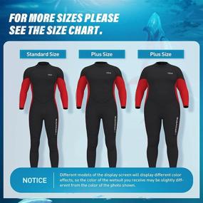 img 2 attached to Hevto Plus Size Men and Women 3mm Neoprene Full Scuba Diving Suits Surfing Swimming Long Sleeve Back Zip for Water Sports, Keep Warm Wetsuits