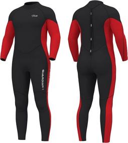 img 4 attached to Hevto Plus Size Men and Women 3mm Neoprene Full Scuba Diving Suits Surfing Swimming Long Sleeve Back Zip for Water Sports, Keep Warm Wetsuits