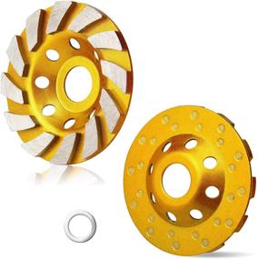 img 4 attached to 🏼 High Performance 4 Inch Turbo Diamond Grinding Cup Wheel with 12 Segments for Heavy Duty Angle Grinder - Ideal for Concrete Grinding