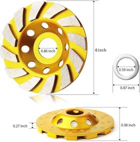 img 3 attached to 🏼 High Performance 4 Inch Turbo Diamond Grinding Cup Wheel with 12 Segments for Heavy Duty Angle Grinder - Ideal for Concrete Grinding