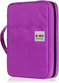 img 4 attached to BTSKY Portable Colored Pencil Case - Colored Pencil Organizer Holds 166 Pencils Or 112 Gel Pens Large Capacity Zippered Pencil Holder Gel Pens (Purple)