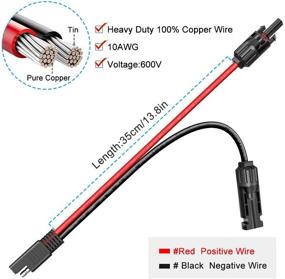 img 1 attached to 🔌 10AWG SAE Connector to Male and Female Solar Connectors Adapter PV Extension Cable Wire for RV Solar Panel DC Power Battery Charger with Electop Solar Panel Connector Cable, SAE Polarity Reverse Adapter