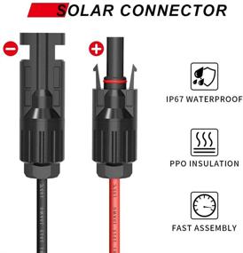 img 3 attached to 🔌 10AWG SAE Connector to Male and Female Solar Connectors Adapter PV Extension Cable Wire for RV Solar Panel DC Power Battery Charger with Electop Solar Panel Connector Cable, SAE Polarity Reverse Adapter