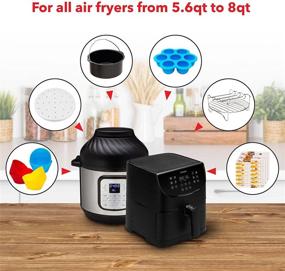 img 3 attached to 🍽️ 15PCS Air Fryer Accessories for Instant Vortex, Cosori, Gowise, Gourmia, Ninja, Dash Air Fryer - Fits 4.0-6QT, Includes Cake Pan, Silicone Baking Cups, Skewer Rack, Parchment Paper