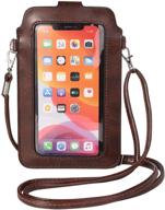 small crossbody phone purse compatible for samsung galaxy s21 note 20 ultra / s21 / a52 a72 a12 a11 a02s / oneplus 9 pro / 8t / motorola moto g10 g30 / e7 plus / g9 play/google pixel 4 xl (brown) logo