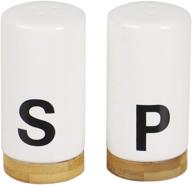 🧂 home basics sp37213 salt & pepper shakers set - white/bamboo/black логотип