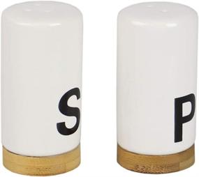 img 1 attached to 🧂 Home Basics SP37213 Salt & Pepper Shakers Set - White/Bamboo/Black