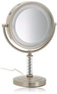 💡 jerdon halo lighted vanity mirror hl856mnc - 8-inch, 6x magnification, nickel finish logo
