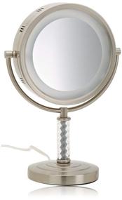 img 2 attached to 💡 Jerdon Halo Lighted Vanity Mirror HL856MNC - 8-Inch, 6x Magnification, Nickel Finish