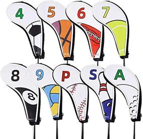 img 4 attached to 🏌️ ANNIU Hello NRC Golf Iron Head Covers - 9Pcs/Set, Thick Synthetic Leather, Zipper Closure - Fits Titleist, Callaway, Ping, Taylormade, Cobra & More