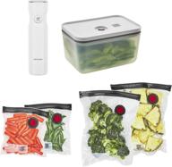 🔒 zwilling fresh & save vacuum sealer machine starter set, bpa free 6-piece, plastic, ideal for meal prep and sous vide логотип