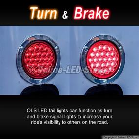 img 1 attached to 🚦 High-Quality 4" Round LED Trailer Tail Lights: DOT Certified, Stainless Steel Chrome Bezel, Connector Plug Included - Perfect for Jeep Trucks and RVs