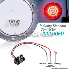 img 2 attached to 🚦 High-Quality 4" Round LED Trailer Tail Lights: DOT Certified, Stainless Steel Chrome Bezel, Connector Plug Included - Perfect for Jeep Trucks and RVs