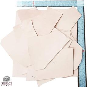 img 1 attached to 🧵 2 Pounds Natural Veg Tan Leather Scraps, 7-10 Ounce (2.8-4.0mm) Thickness, Heavyweight Veg Tan - Natural Color