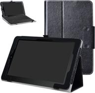 📱 premium pu leather folio stand cover for rca 10 viking pro/viking ii/cambio w101 (v2) 10.1" 2-in-1 tablet, black - mama mouth logo