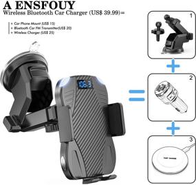 img 2 attached to 🚗 ENSFOUY Bluetooth Car Adapter FM Transmitter with Wireless Charger - Fast Qi Charging Mount & Auto-Clamping Stand for iPhone 11/11 Pro/11 Pro MAX XS/XR/X/8/8+, Samsung Galaxy S10/S10+/S9/S9+/S8/S8+