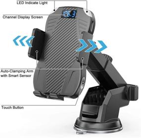 img 1 attached to 🚗 ENSFOUY Bluetooth Car Adapter FM Transmitter with Wireless Charger - Fast Qi Charging Mount & Auto-Clamping Stand for iPhone 11/11 Pro/11 Pro MAX XS/XR/X/8/8+, Samsung Galaxy S10/S10+/S9/S9+/S8/S8+