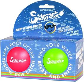 img 4 attached to 🌈 Colorful Skiprock Ball Set: Green & Pink (Pack of 2) - Fun for All Ages!