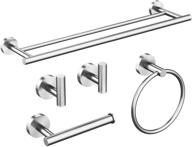 🛀 ushower 5 piece brushed nickel modern bathroom hardware set, premium quality accessories kit with 24 inch double towel bar logo