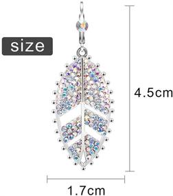 img 2 attached to 🌿 Dazzling Superchic Delicate Lightweight Leaf Hoop Earrings with Colorful Cubic Zirconia – Perfect Women's & Girls' Gift for Parties in Gold/Silver Plated