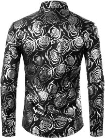 img 3 attached to ZEROYAA Nightclub Floral Printed Button Men's Apparel