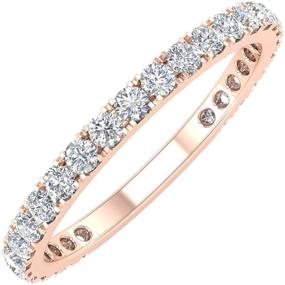 img 4 attached to 💍 Sparkling 1/2 Carat Diamond 3/4 Eternity Wedding Band Ring in 14K Gold - Exquisite and Timeless