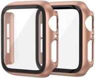 🌹 edimens 2 упаковки жесткий чехол для apple watch series 6 / se / 5 / 4 40 мм – розовое золото логотип