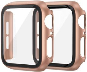 img 4 attached to 🌹 EDIMENS 2 упаковки Жесткий чехол для Apple Watch Series 6 / SE / 5 / 4 40 мм – Розовое золото