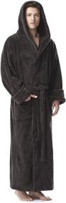 img 4 attached to Arus Fleece Turkish Bathrobe Charcoal