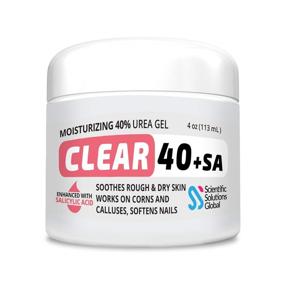 img 4 attached to 👣 CLEAR 40 +SA мочевиновый гель - 40% мочевины + 2% салициловой кислоты, 4 унции с чайным деревом и кокосовым маслом, алоэ вера - средство от мозолей и мозолей, смягчает треснувшие пятки, стопы, локти, руки, ногти, обеспечивает улучшенное увлажнение по сравнению с мочевиновыми кремами.