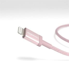 img 2 attached to Кабель зарядки Amazon Basics для iPhone - Нейлоновая оплетка USB-C к Lightning - Сертифицировано MFi для Apple iPhone 12 (все модели) - 11 Pro/11 Pro Max - Розовое Золото - 3 фута