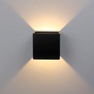 🔲 modern black matte 10w led cob up and down wall light - aipsun square indoor lighting fixture for bedroom, living room, staircase логотип