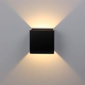 img 3 attached to 🔲 Modern Black Matte 10W LED COB Up and Down Wall Light - Aipsun Square Indoor Lighting Fixture for Bedroom, Living Room, Staircase