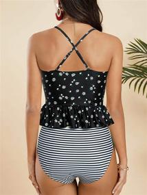 img 3 attached to Ferbia Waisted Tankini Swimsuit Swimwear Women's Clothing for Swimsuits & Cover Ups