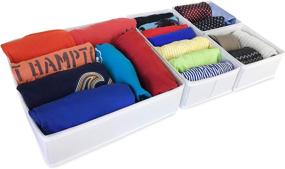 img 2 attached to 🗄️ Organize Your Dresser Drawers and Closet Shelves with Joyful Space Company Drawer Organizers - Store Clothing, Underwear, Socks, and Accessories (White)