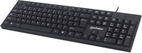 img 3 attached to Versatile and Reliable Manhattan Wired Computer Keyboard, Black - Enhanced Functionality with 104-keys, Foldable Stands, and 5ft USB-A Cable - Compatible with Windows, PC, Laptop - 3 Year Warranty - 179324