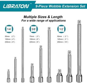 img 3 attached to 🔧 Набор удлинителей Libraton Wobble: 9 штук прямых удлинителей гнезд в хромированной кромке с лотком для хранения из ЭВА