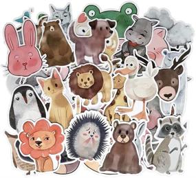 img 4 attached to Cute Animal Stickers Pack: Vibrant Vinyl Decals for Laptop, Water Bottles, Travel Cases, Skateboards, Guitars, Bikes - Perfect for Kids, Girls, Party Supplies & Decorations