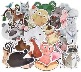 img 1 attached to Cute Animal Stickers Pack: Vibrant Vinyl Decals for Laptop, Water Bottles, Travel Cases, Skateboards, Guitars, Bikes - Perfect for Kids, Girls, Party Supplies & Decorations