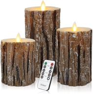 🕯️ vinkor flameless candles: birch effect led flickering decorative pillar with remote control and timer - real wax candle логотип