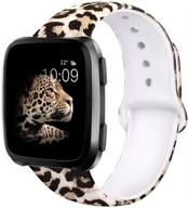 🌸 batiny floral printed silicone watch bands - compatible with fitbit versa/versa 2/lite/special edition - fadeless replacement strap for women logo