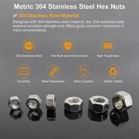 img 2 attached to SVAAR 340Pcs Metric Hex Nuts Stainless Steel Assortment Kit for Screw Bolt - M2-M12 304 18-8 Hex Nut Collection
