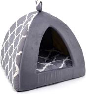 🐾 top-rated pet tent-soft bed for dogs and cats: gray lattice, 16" x 16" x h:14" by best pet supplies logo