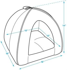 img 1 attached to 🐾 Top-Rated Pet Tent-Soft Bed for Dogs and Cats: Gray Lattice, 16" x 16" x H:14" by Best Pet Supplies